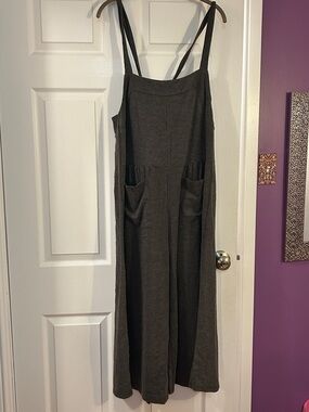 Petal Dew NWT Dark Gray Wide-Leg Overalls with Pockets